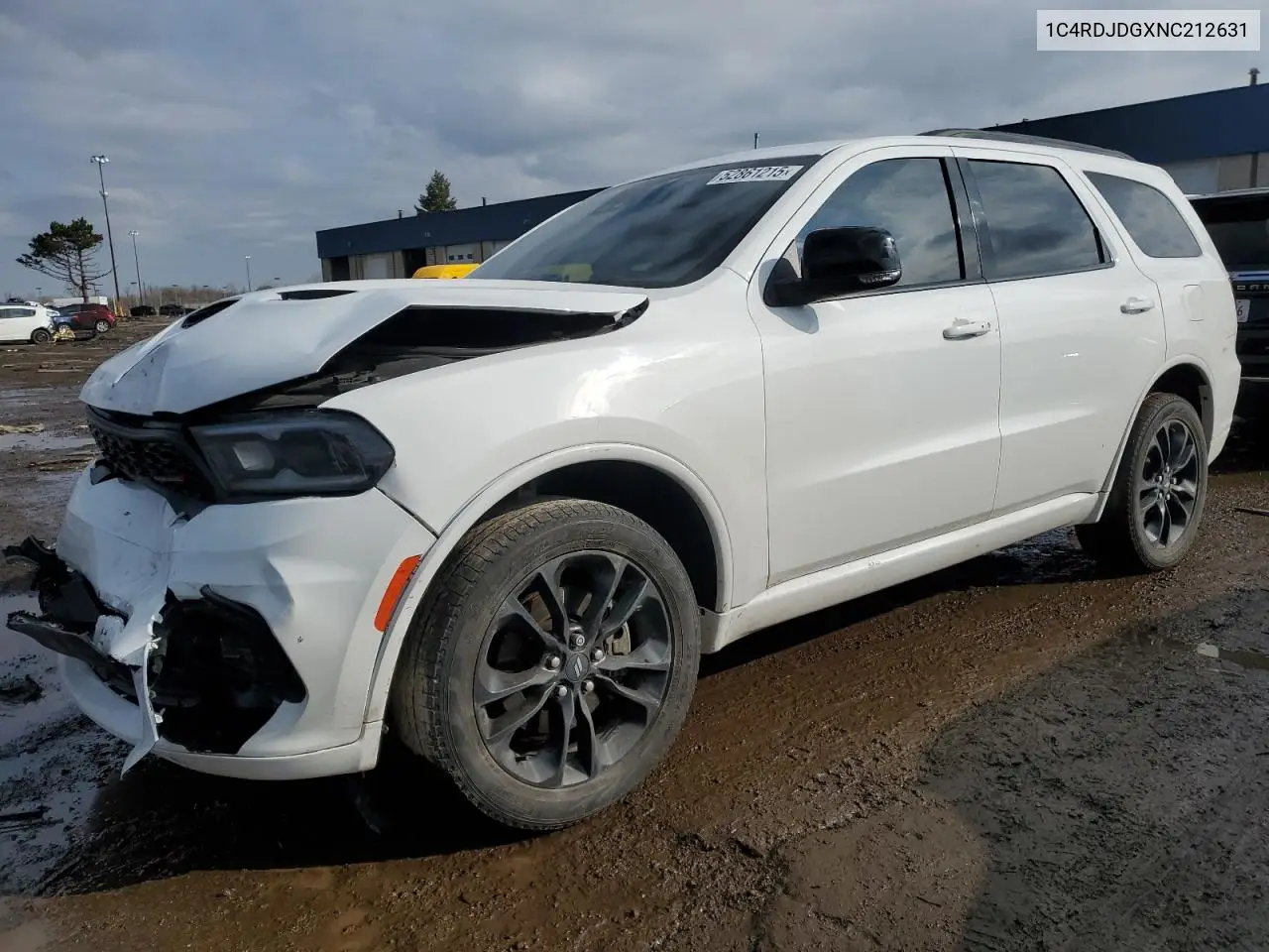 2022 Dodge Durango Gt VIN: 1C4RDJDGXNC212631 Lot: 52861215
