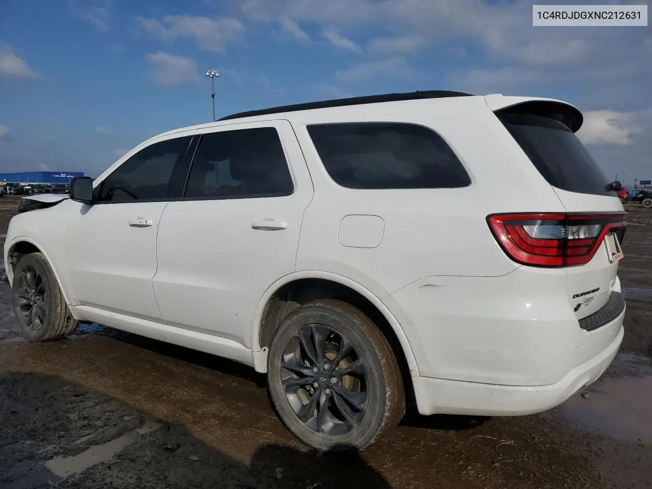 2022 Dodge Durango Gt VIN: 1C4RDJDGXNC212631 Lot: 52861215