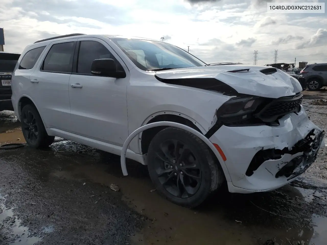 2022 Dodge Durango Gt VIN: 1C4RDJDGXNC212631 Lot: 52861215