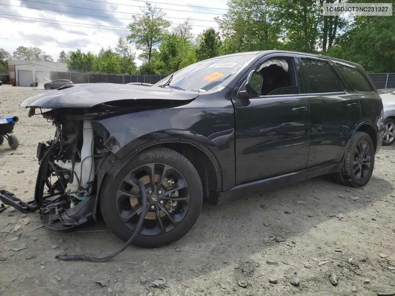 2022 Dodge Durango R/T VIN: 1C4SDJCT3NC231327 Lot: 56165565