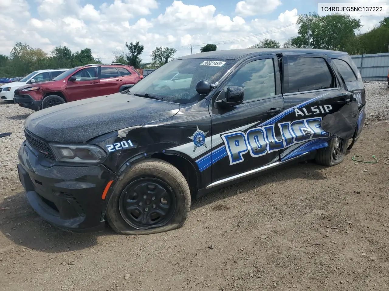 2022 Dodge Durango Pursuit VIN: 1C4RDJFG5NC137222 Lot: 56621435