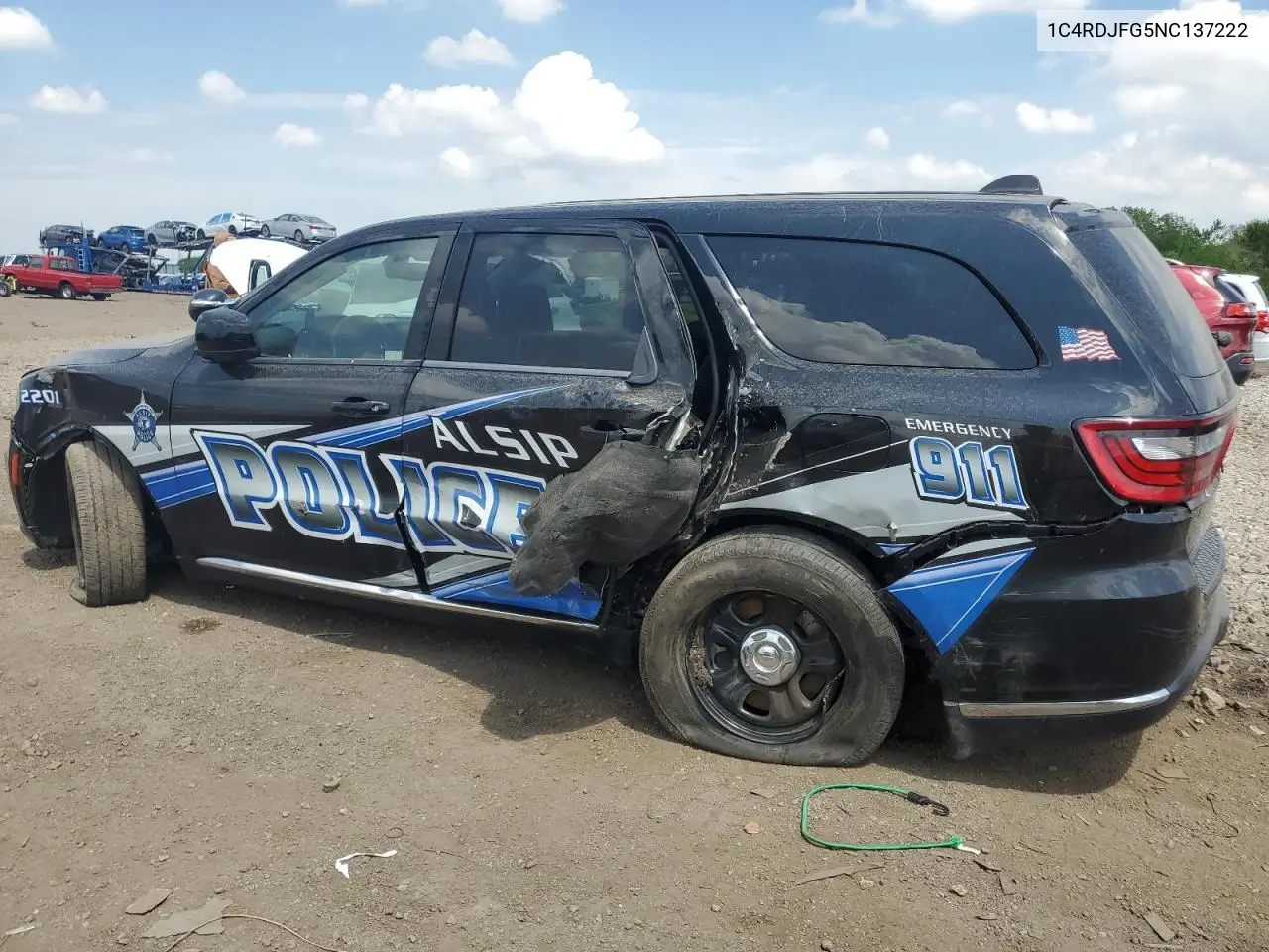 2022 Dodge Durango Pursuit VIN: 1C4RDJFG5NC137222 Lot: 56621435