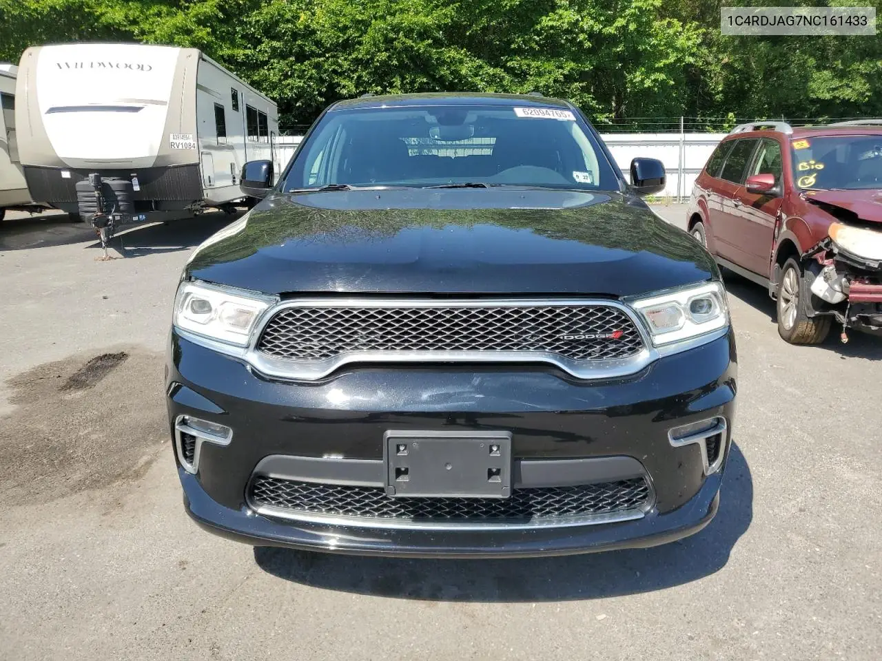 2022 Dodge Durango Sxt VIN: 1C4RDJAG7NC161433 Lot: 62094765