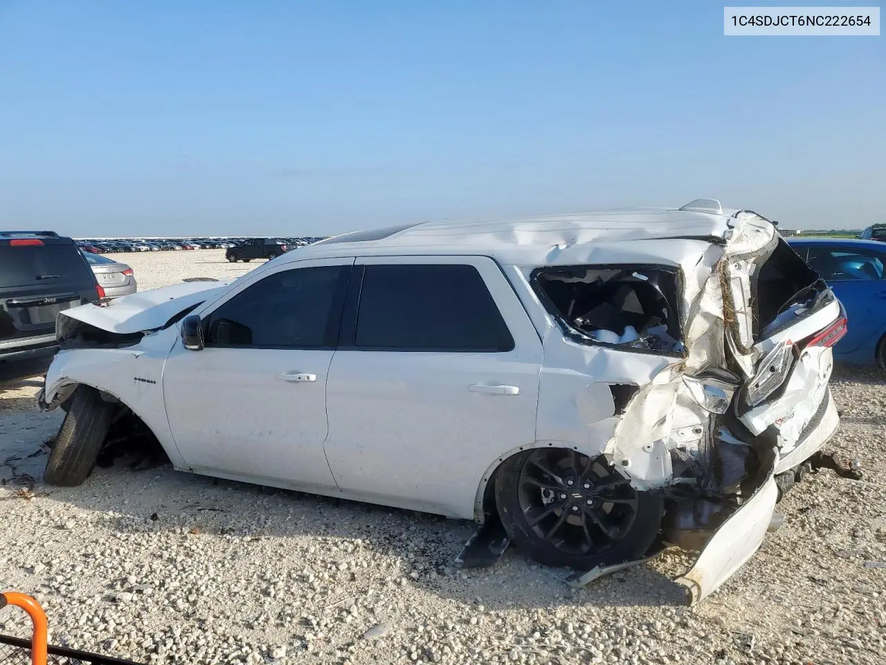 2022 Dodge Durango R/T VIN: 1C4SDJCT6NC222654 Lot: 62920275