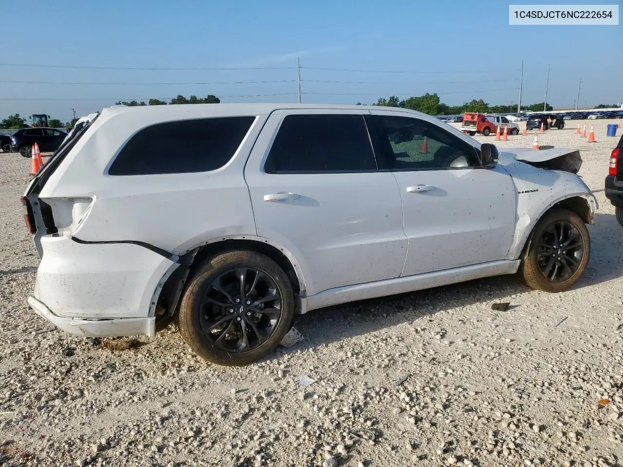2022 Dodge Durango R/T VIN: 1C4SDJCT6NC222654 Lot: 62920275