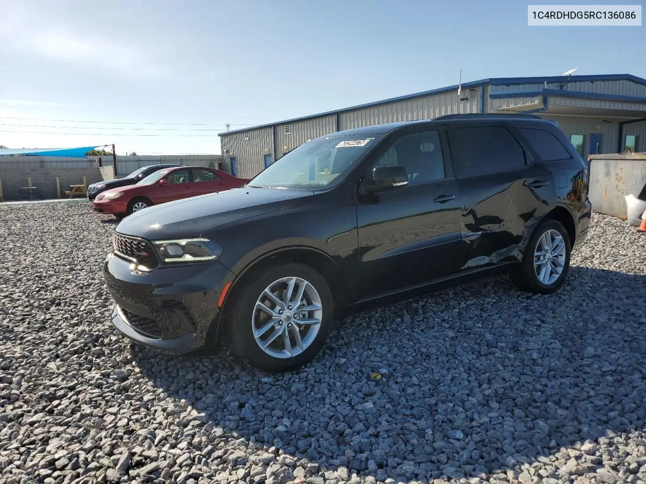 2024 Dodge Durango Gt VIN: 1C4RDHDG5RC136086 Lot: 62294475