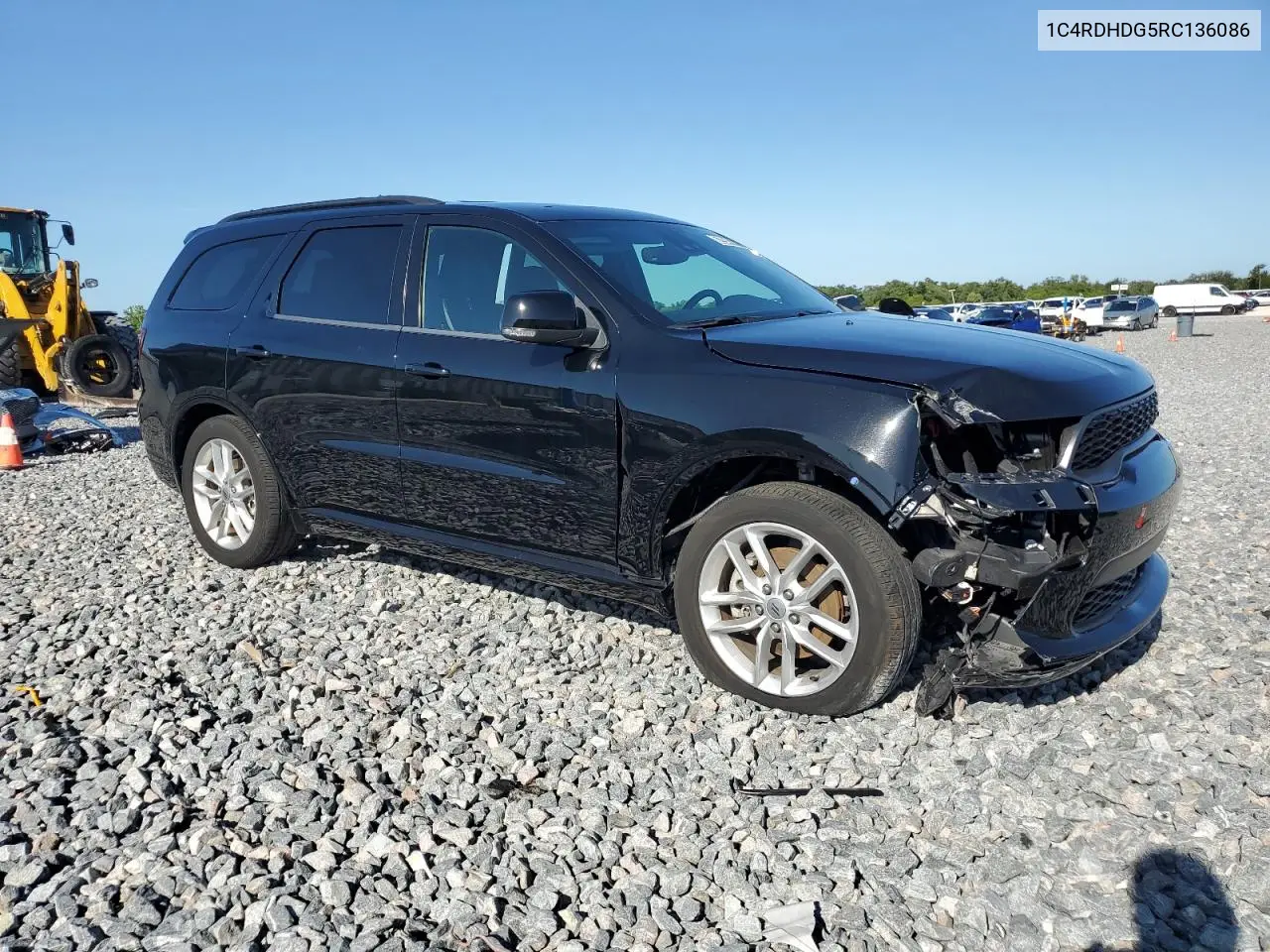 2024 Dodge Durango Gt VIN: 1C4RDHDG5RC136086 Lot: 62294475