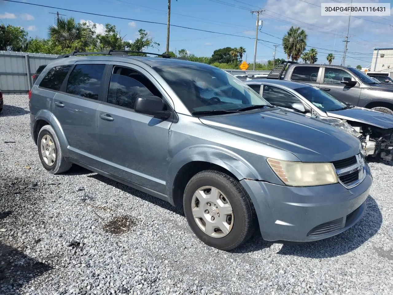 2010 Dodge Journey Se VIN: 3D4PG4FB0AT116431 Lot: 56652325