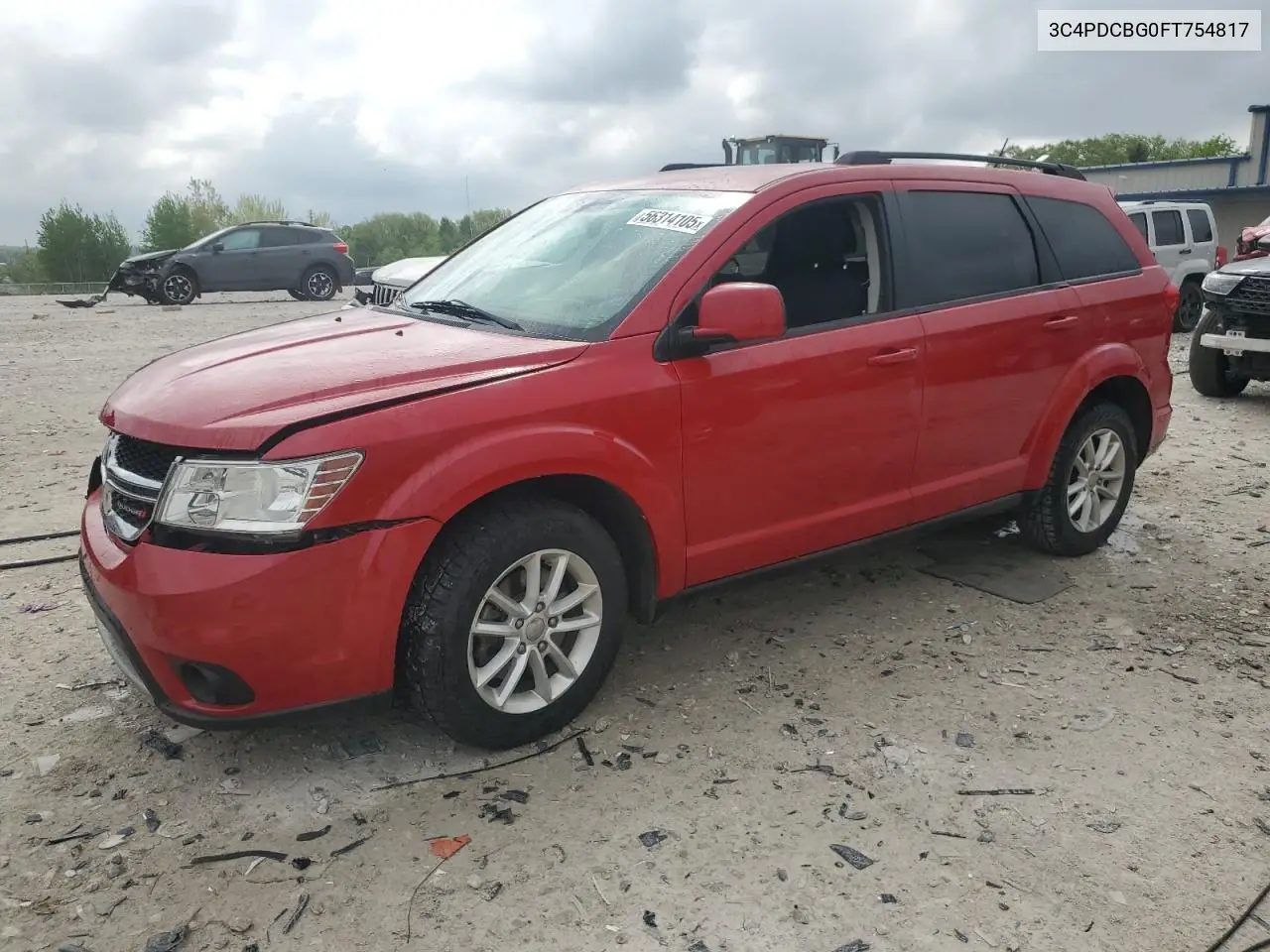 2015 Dodge Journey Sxt VIN: 3C4PDCBG0FT754817 Lot: 56314105