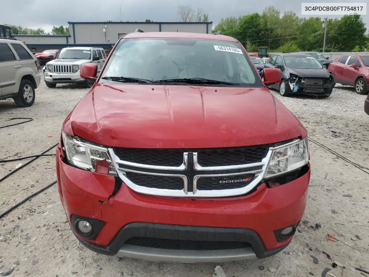 2015 Dodge Journey Sxt VIN: 3C4PDCBG0FT754817 Lot: 56314105