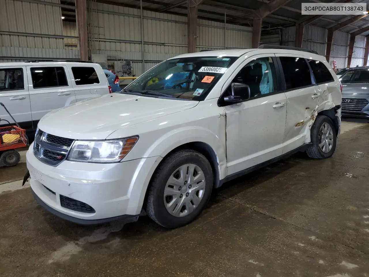 2016 Dodge Journey Se VIN: 3C4PDCAB8GT138743 Lot: 53860825