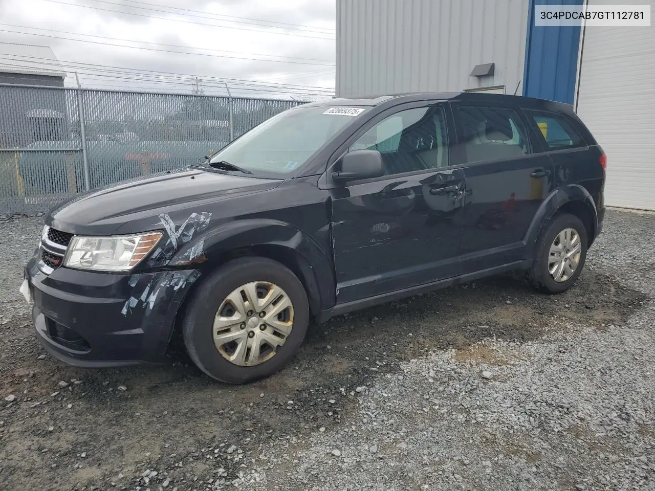 2016 Dodge Journey Se VIN: 3C4PDCAB7GT112781 Lot: 62869375