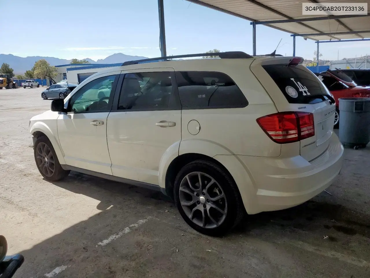 2016 Dodge Journey Se VIN: 3C4PDCAB2GT233136 Lot: 63000975