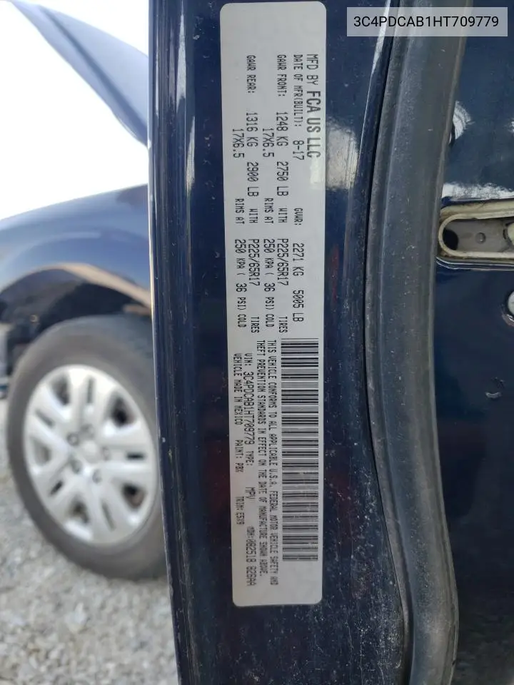 2017 Dodge Journey Se VIN: 3C4PDCAB1HT709779 Lot: 56599245