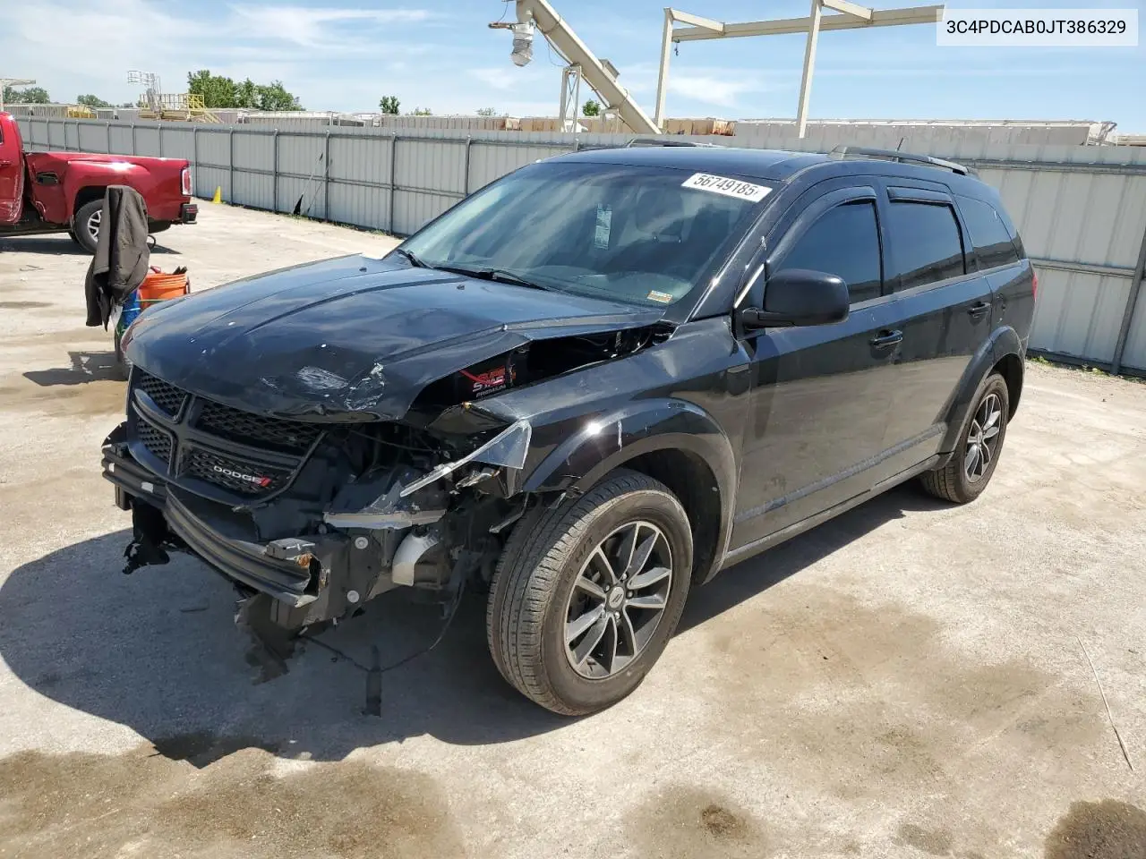 2018 Dodge Journey Se VIN: 3C4PDCAB0JT386329 Lot: 56749185