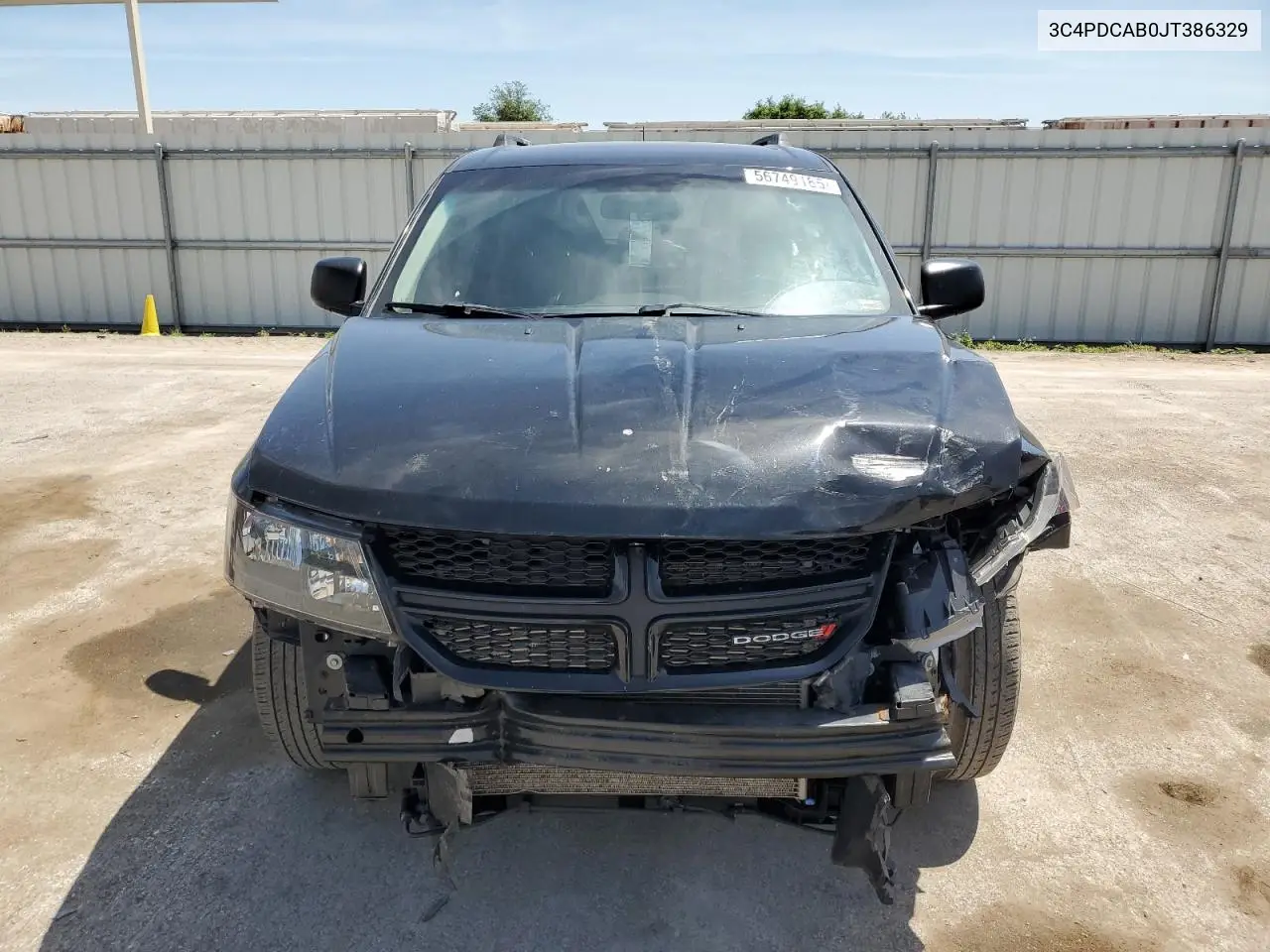 2018 Dodge Journey Se VIN: 3C4PDCAB0JT386329 Lot: 56749185