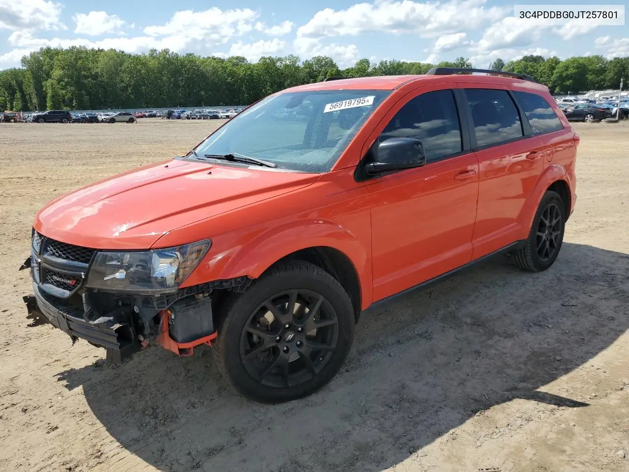 2018 Dodge Journey Sxt VIN: 3C4PDDBG0JT257801 Lot: 56919795