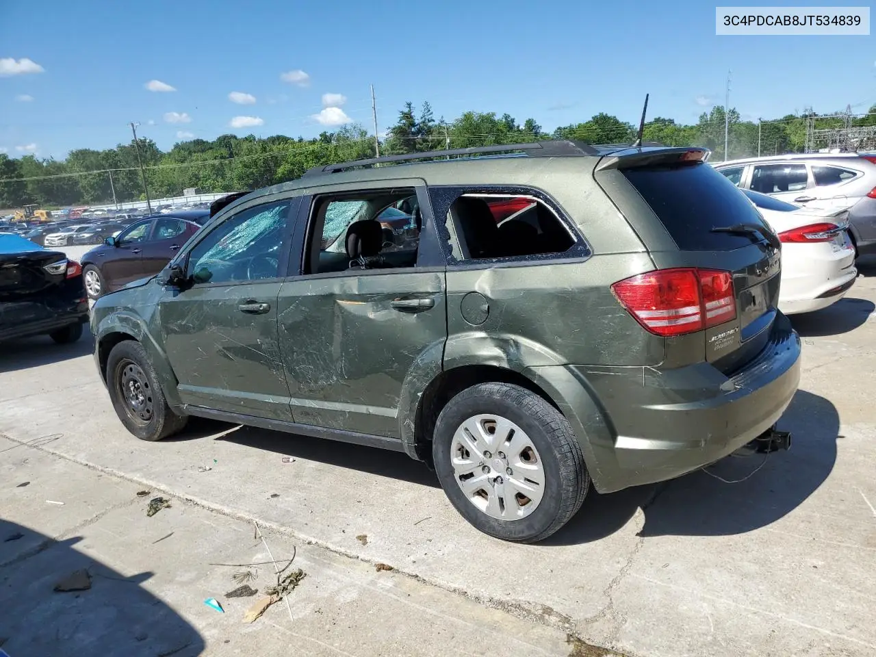 2018 Dodge Journey Se VIN: 3C4PDCAB8JT534839 Lot: 57784615
