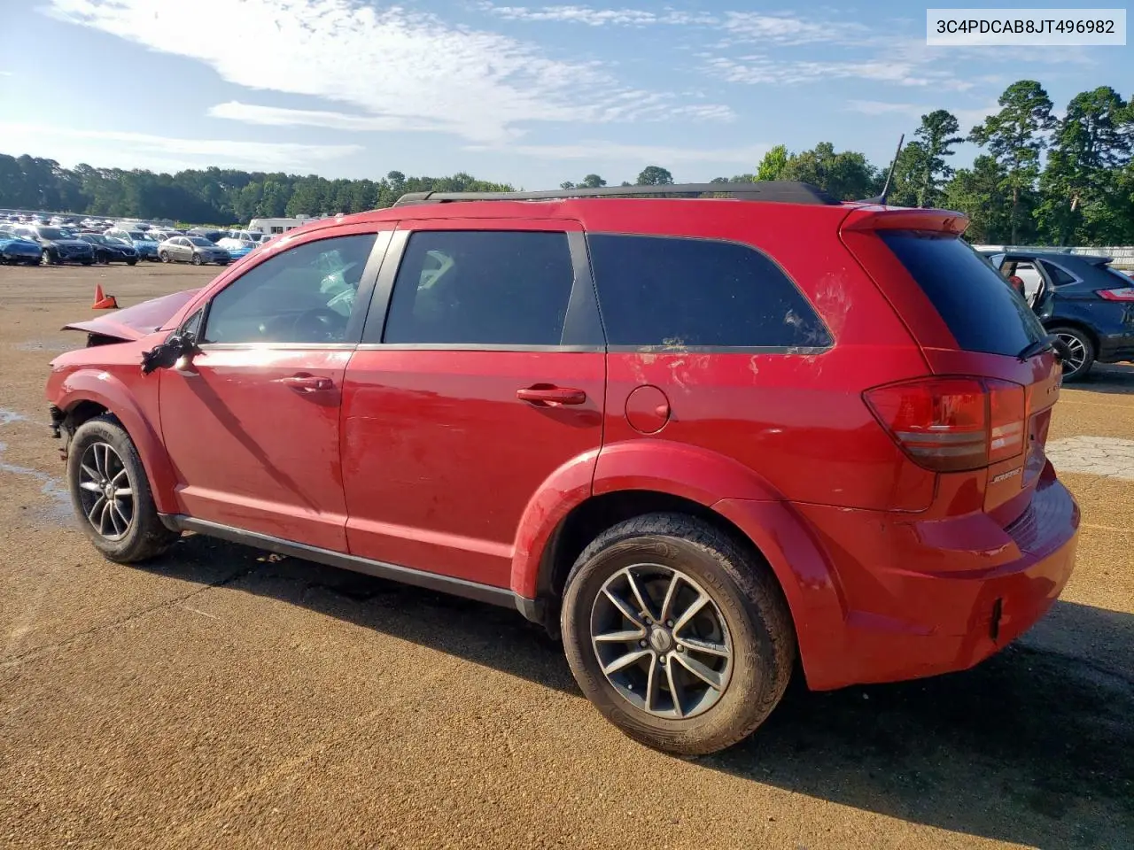 2018 Dodge Journey Se VIN: 3C4PDCAB8JT496982 Lot: 62195185
