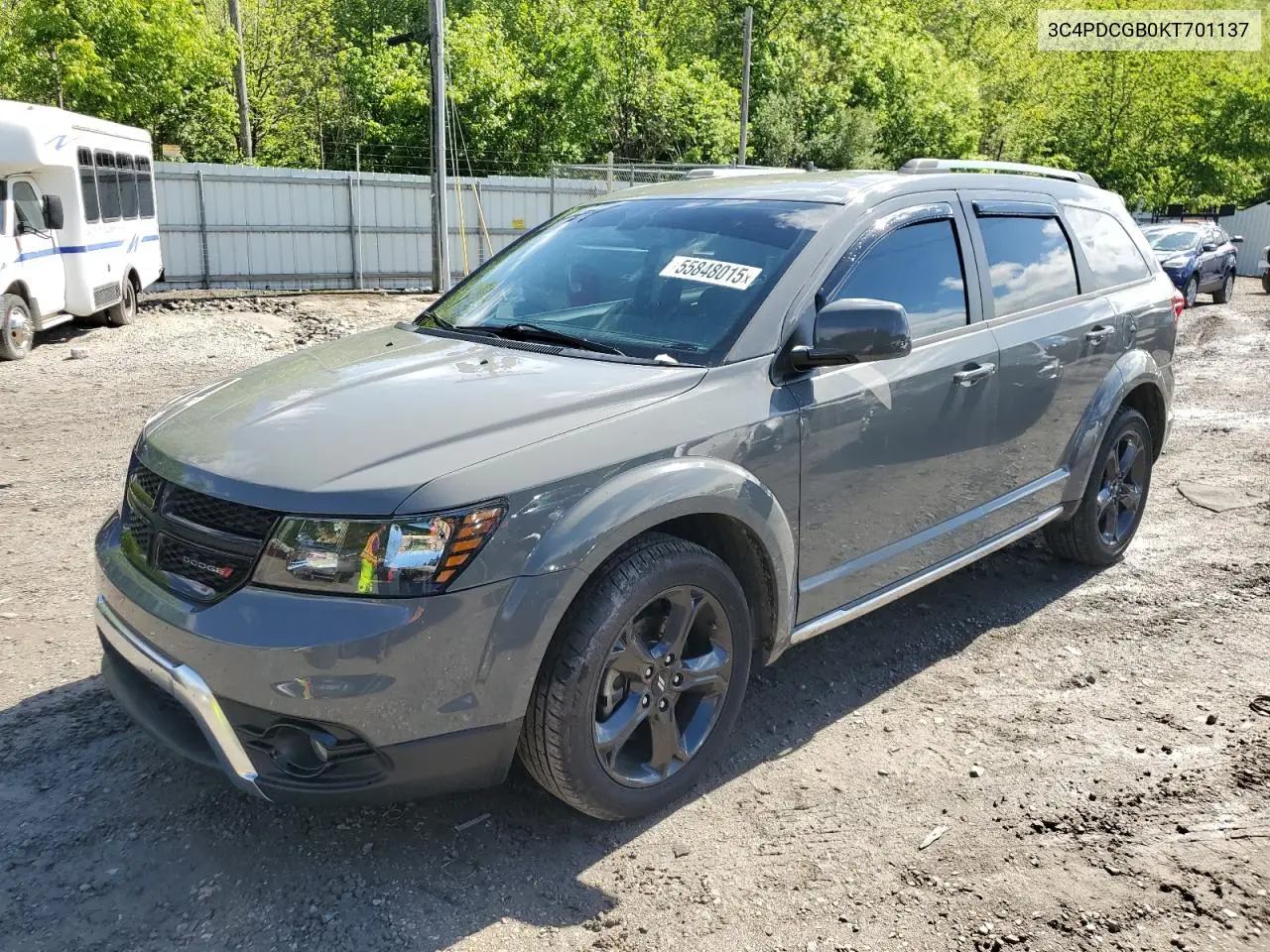 2019 Dodge Journey Crossroad VIN: 3C4PDCGB0KT701137 Lot: 55848015