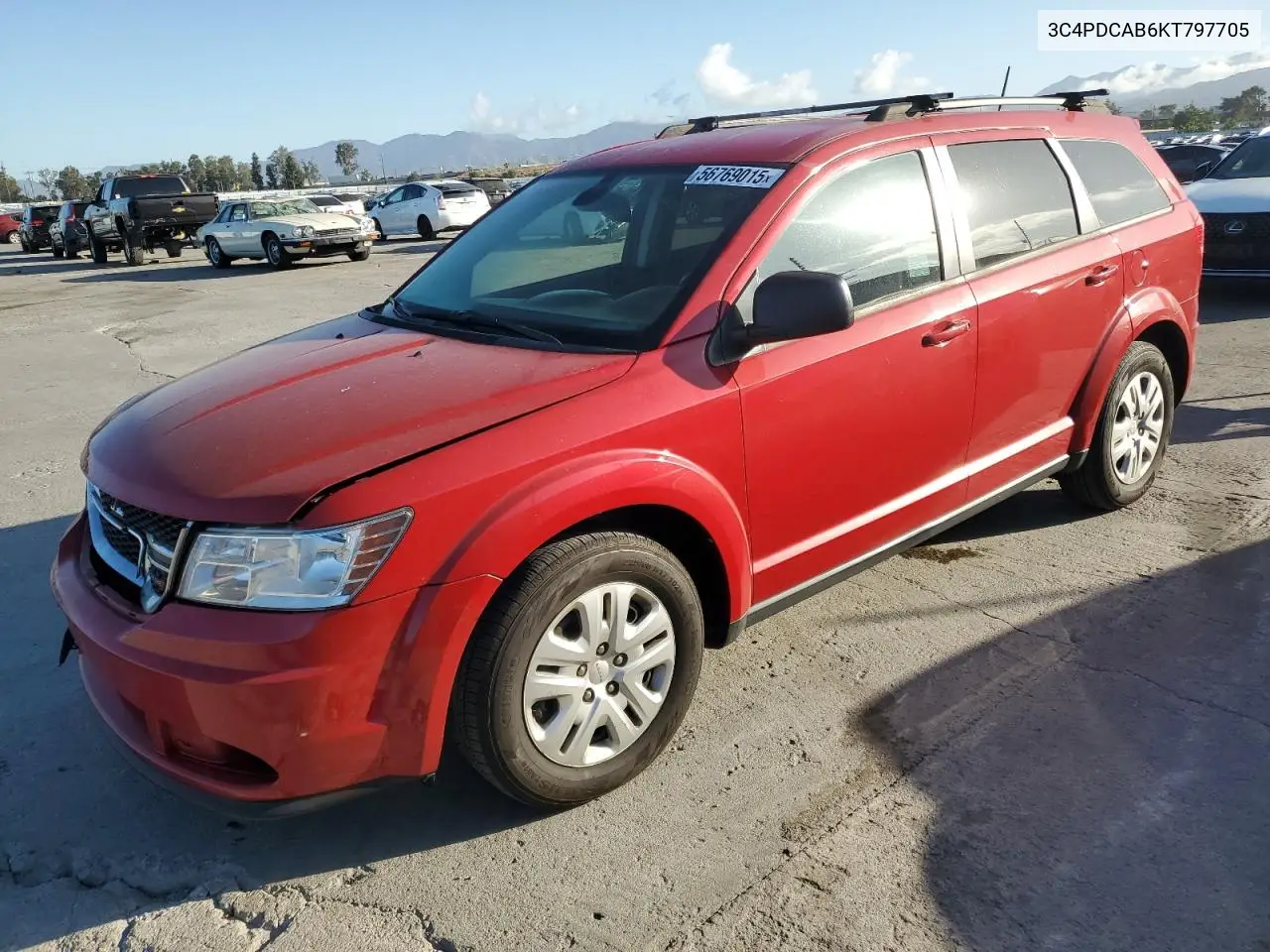 2019 Dodge Journey Se VIN: 3C4PDCAB6KT797705 Lot: 56769015