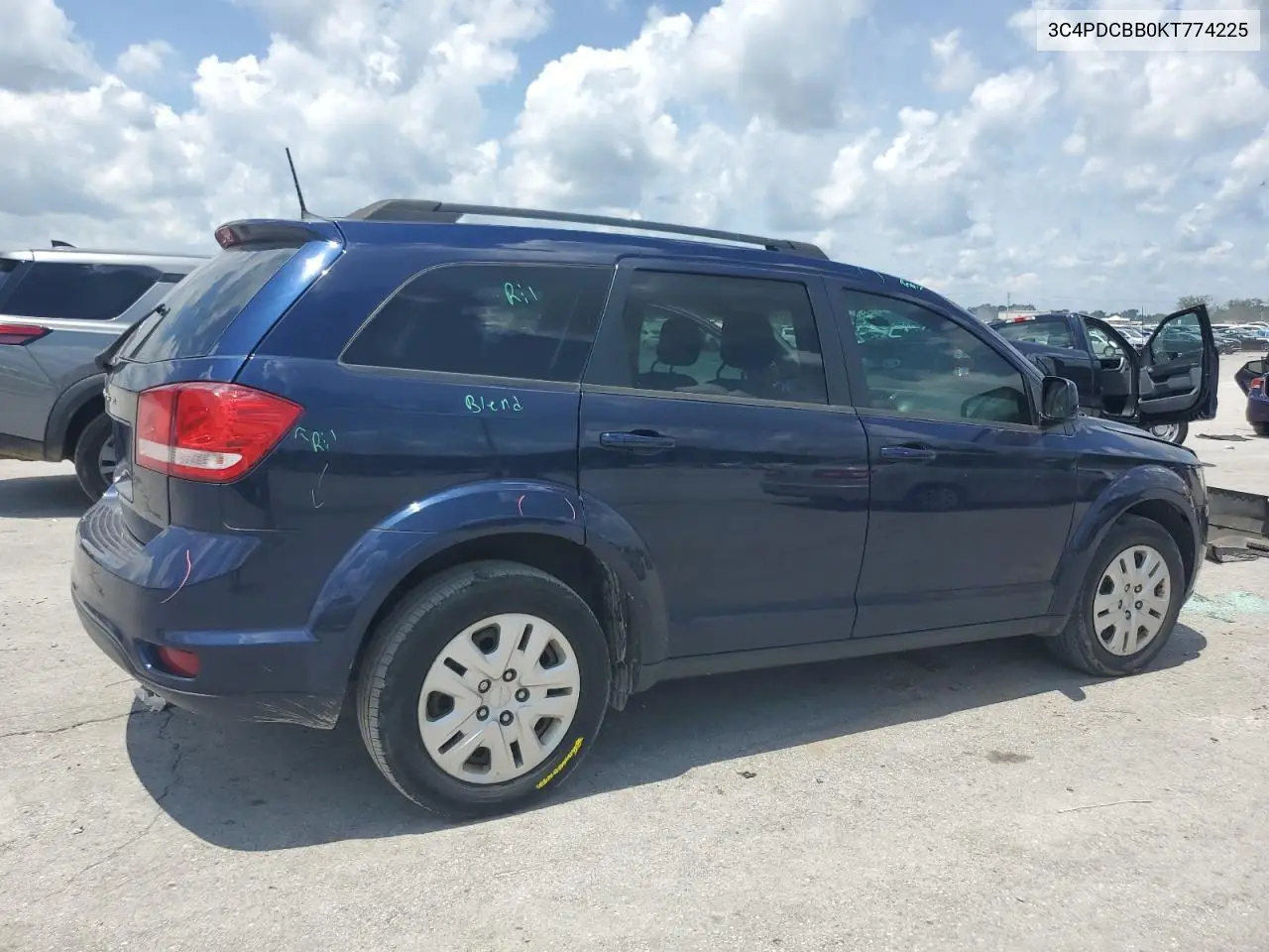 2019 Dodge Journey Se VIN: 3C4PDCBB0KT774225 Lot: 61641035