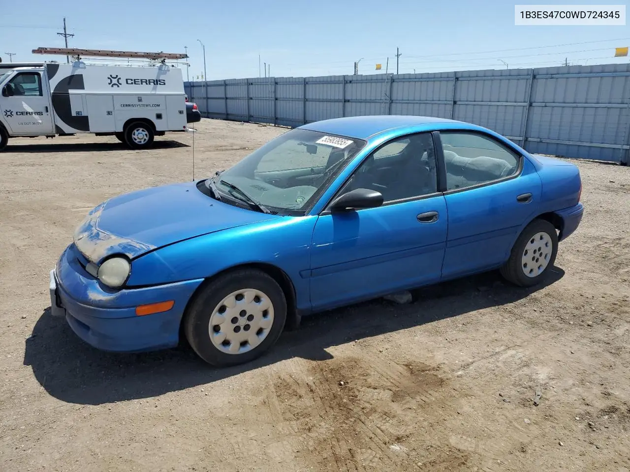 1998 Dodge Neon Highline VIN: 1B3ES47C0WD724345 Lot: 55983955