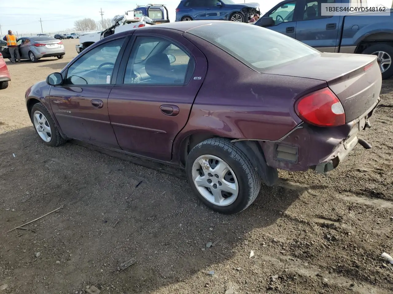 2000 Dodge Neon Base VIN: 1B3ES46C4YD548162 Lot: 49507315