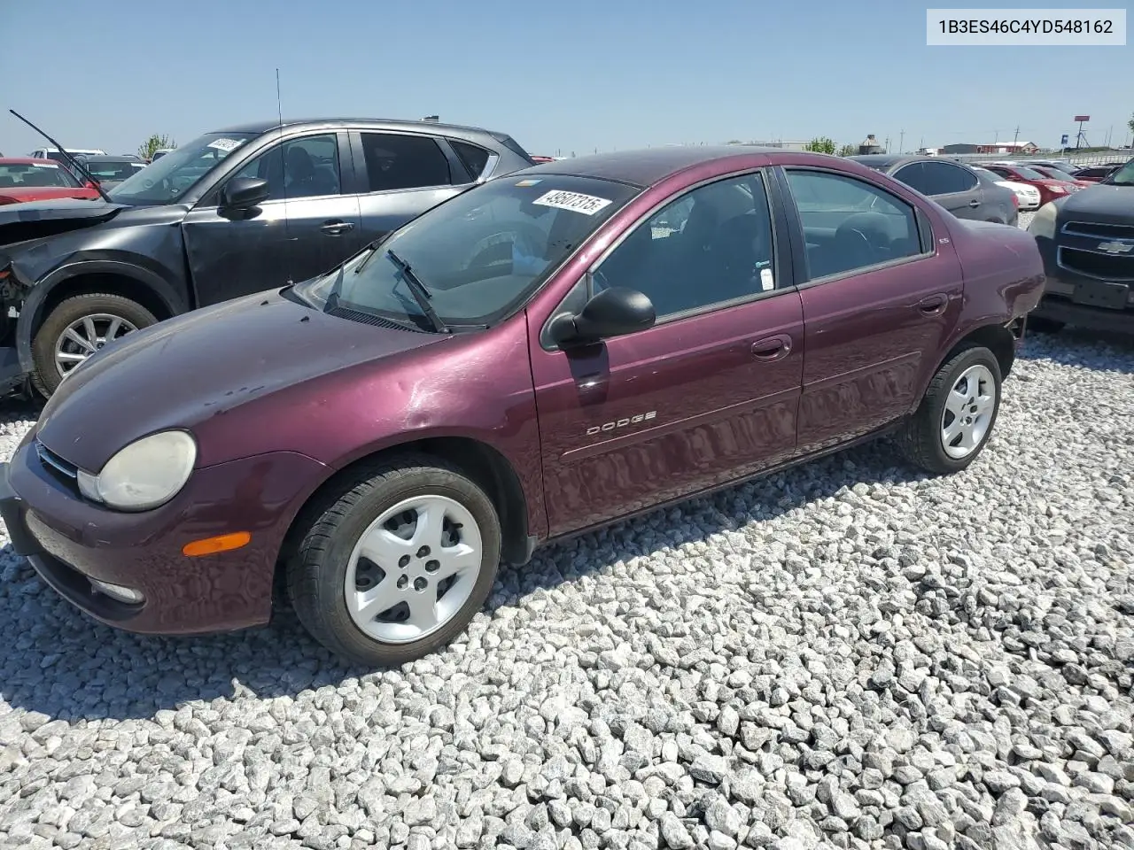 2000 Dodge Neon Base VIN: 1B3ES46C4YD548162 Lot: 63271695