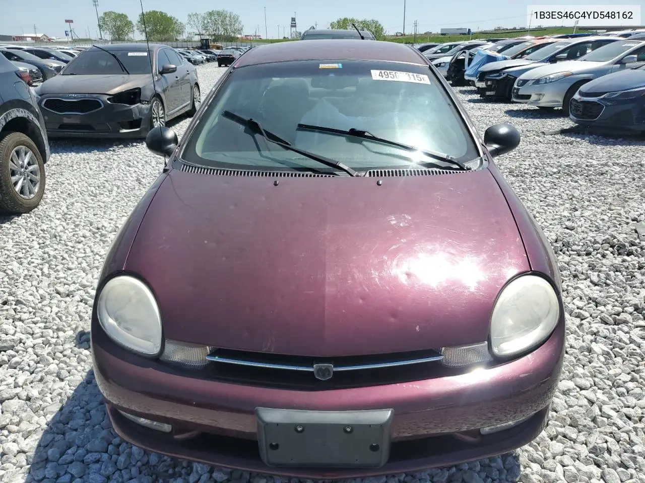 2000 Dodge Neon Base VIN: 1B3ES46C4YD548162 Lot: 63271695