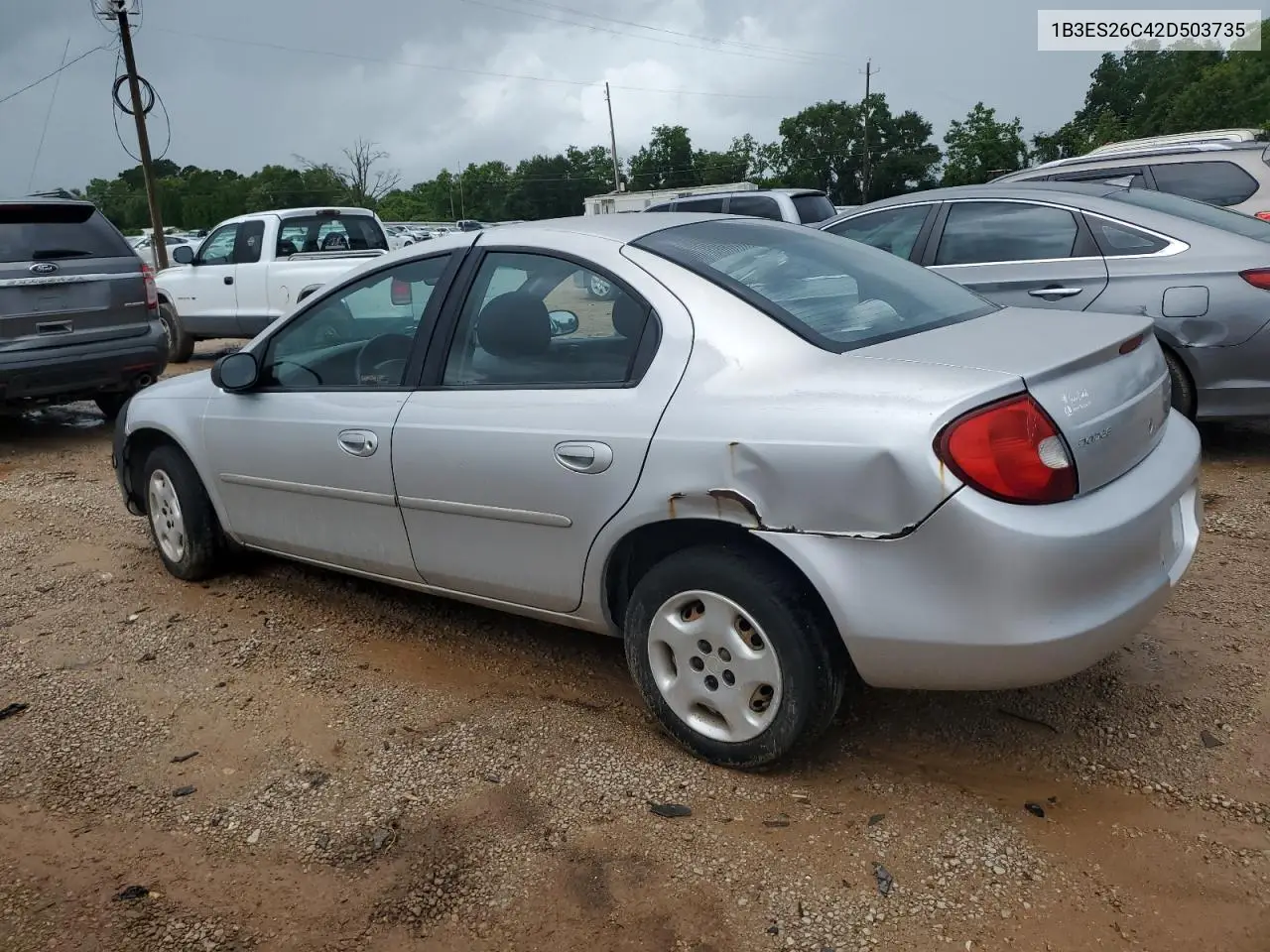 2002 Dodge Neon VIN: 1B3ES26C42D503735 Lot: 60634035