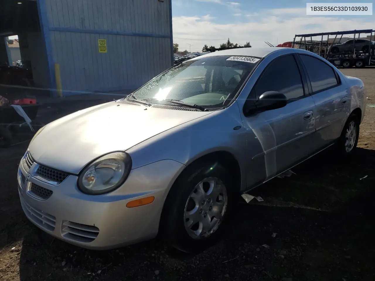 2003 Dodge Neon Sxt VIN: 1B3ES56C33D103930 Lot: 50413565