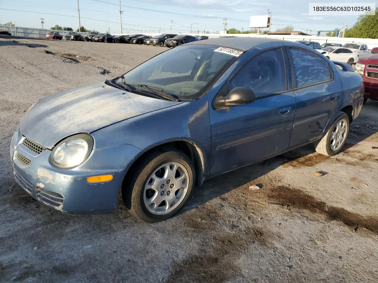 2003 Dodge Neon Sxt VIN: 1B3ES56C63D102545 Lot: 53118975
