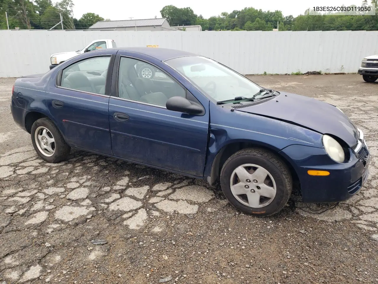 2003 Dodge Neon Se VIN: 1B3ES26C03D119050 Lot: 57053405