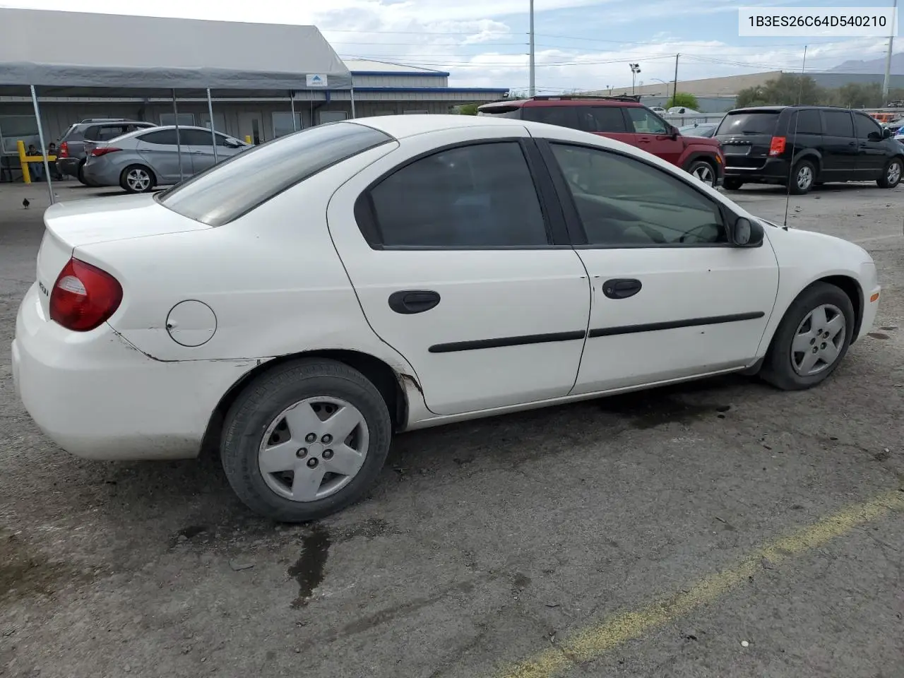 2004 Dodge Neon Base VIN: 1B3ES26C64D540210 Lot: 52639305