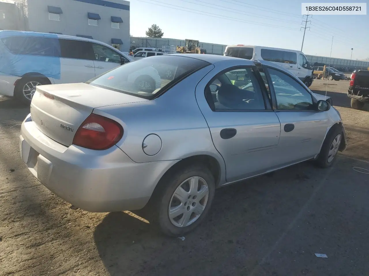 2004 Dodge Neon Base VIN: 1B3ES26C04D558721 Lot: 52985235