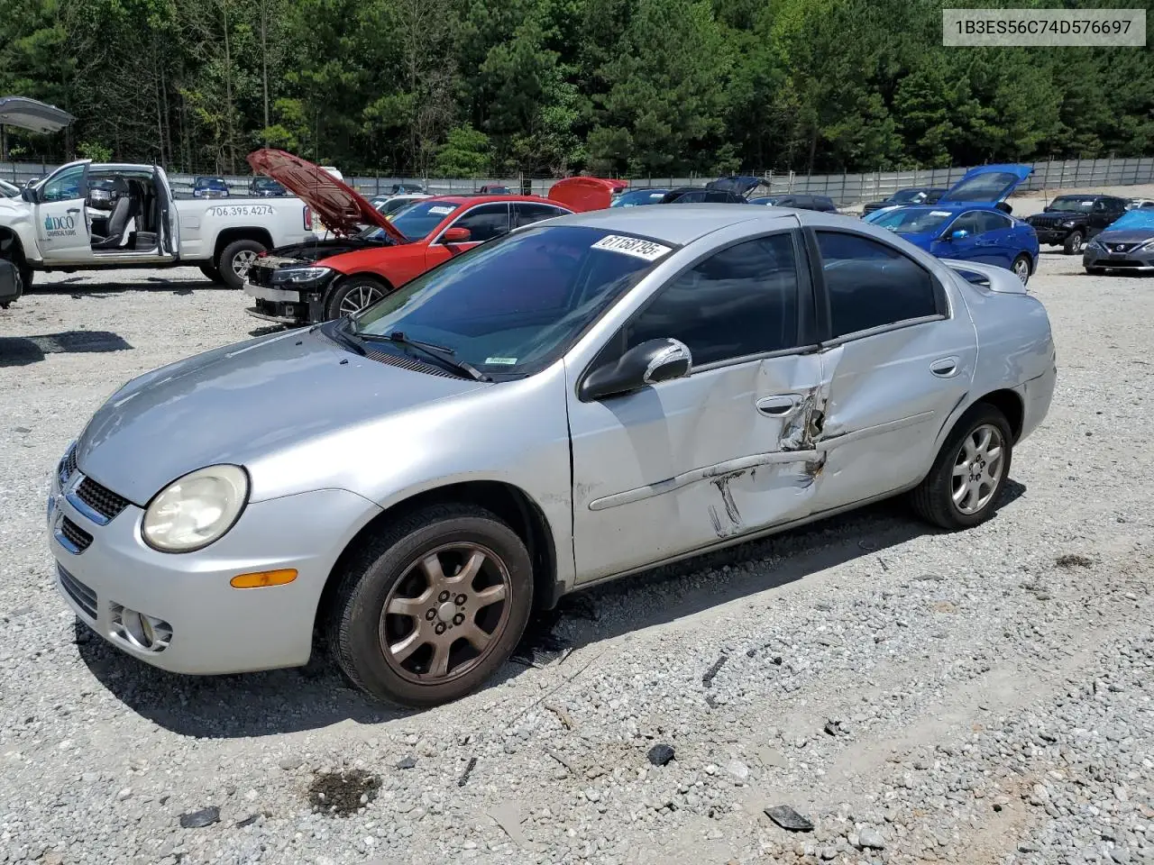 2004 Dodge Neon Sxt VIN: 1B3ES56C74D576697 Lot: 61158795