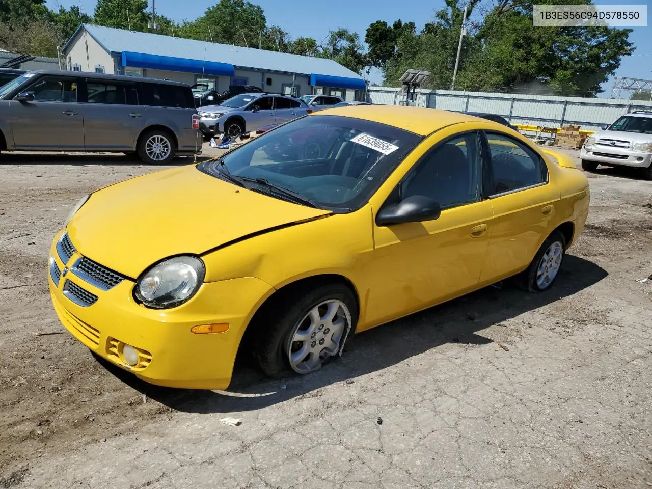 2004 Dodge Neon Sxt VIN: 1B3ES56C94D578550 Lot: 61639055