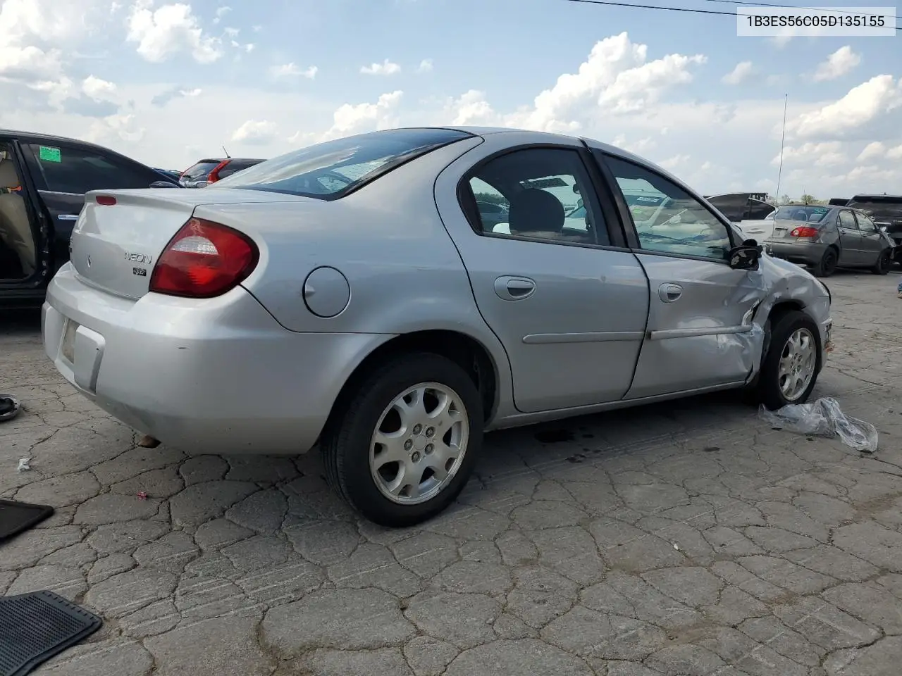 2005 Dodge Neon Sxt VIN: 1B3ES56C05D135155 Lot: 52856545