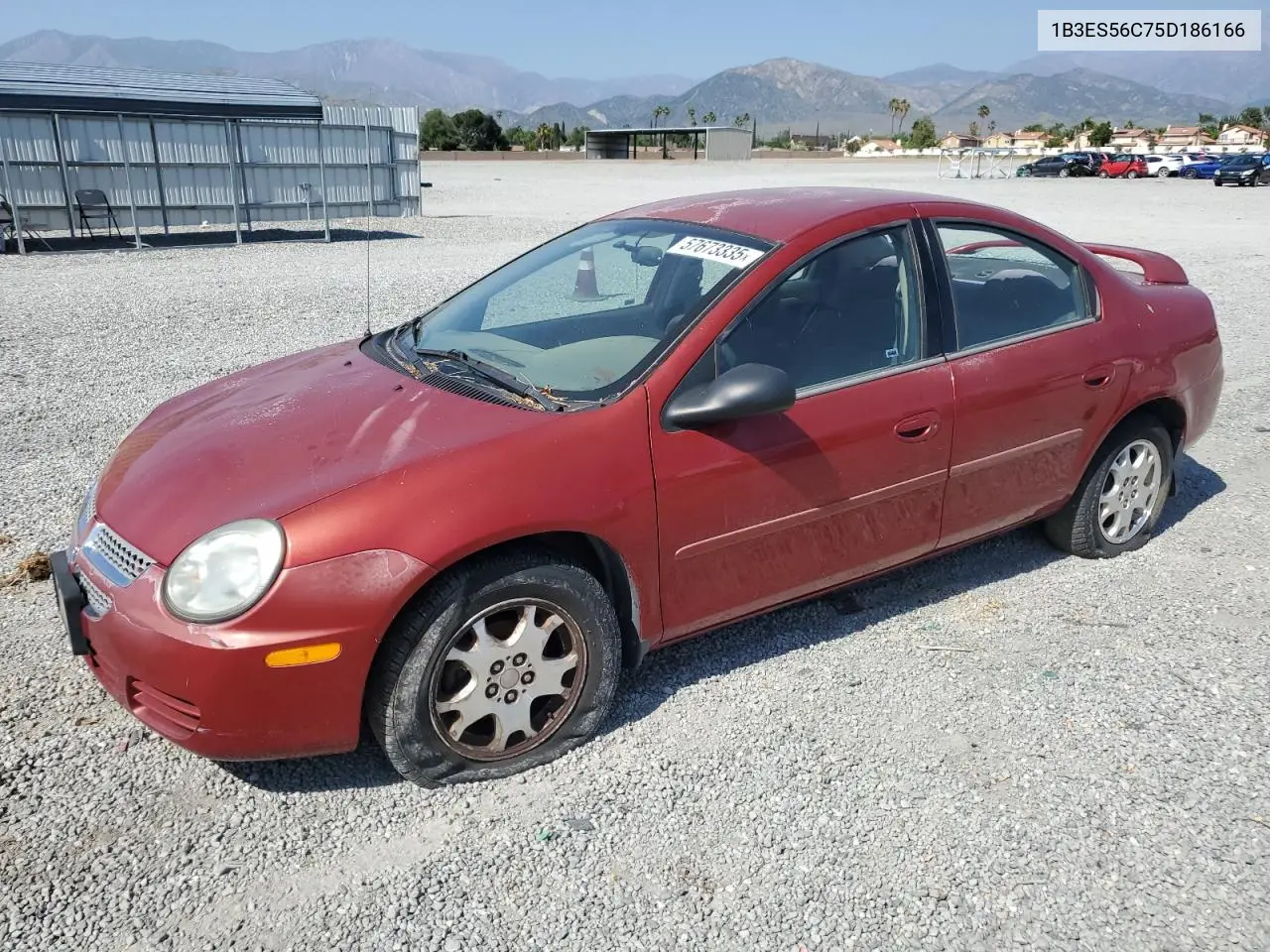 2005 Dodge Neon Sxt VIN: 1B3ES56C75D186166 Lot: 57673335