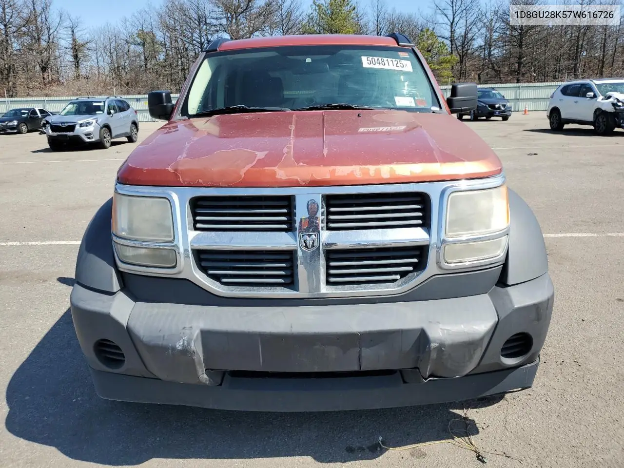 2007 Dodge Nitro Sxt VIN: 1D8GU28K57W616726 Lot: 50481125