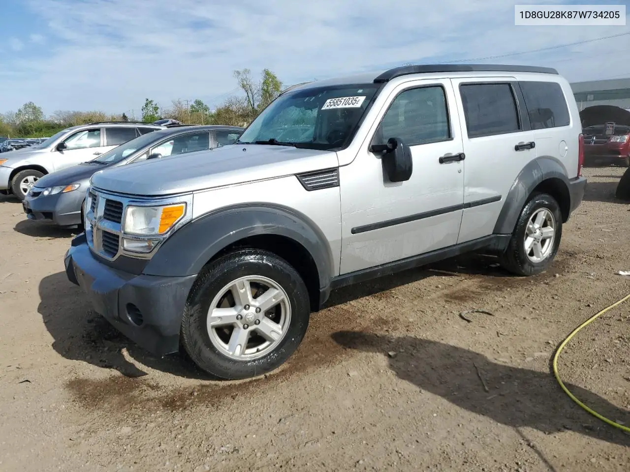2007 Dodge Nitro Sxt VIN: 1D8GU28K87W734205 Lot: 55851035
