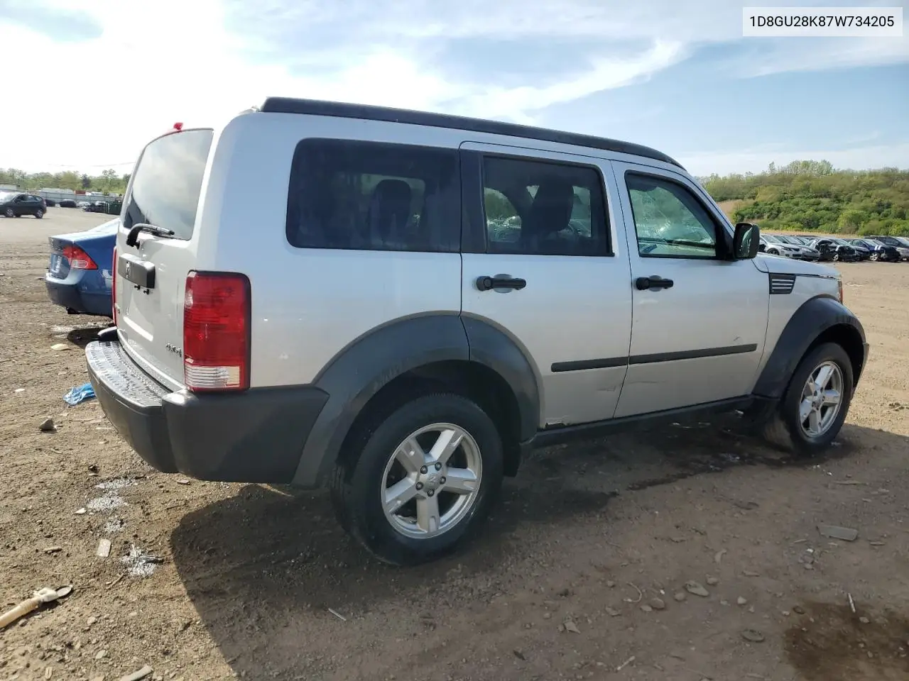 2007 Dodge Nitro Sxt VIN: 1D8GU28K87W734205 Lot: 55851035