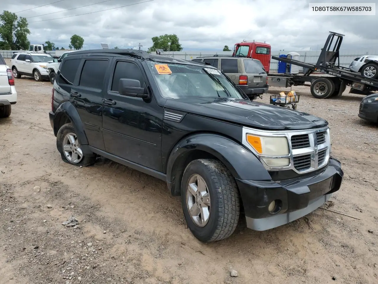 2007 Dodge Nitro Slt VIN: 1D8GT58K67W585703 Lot: 58459215