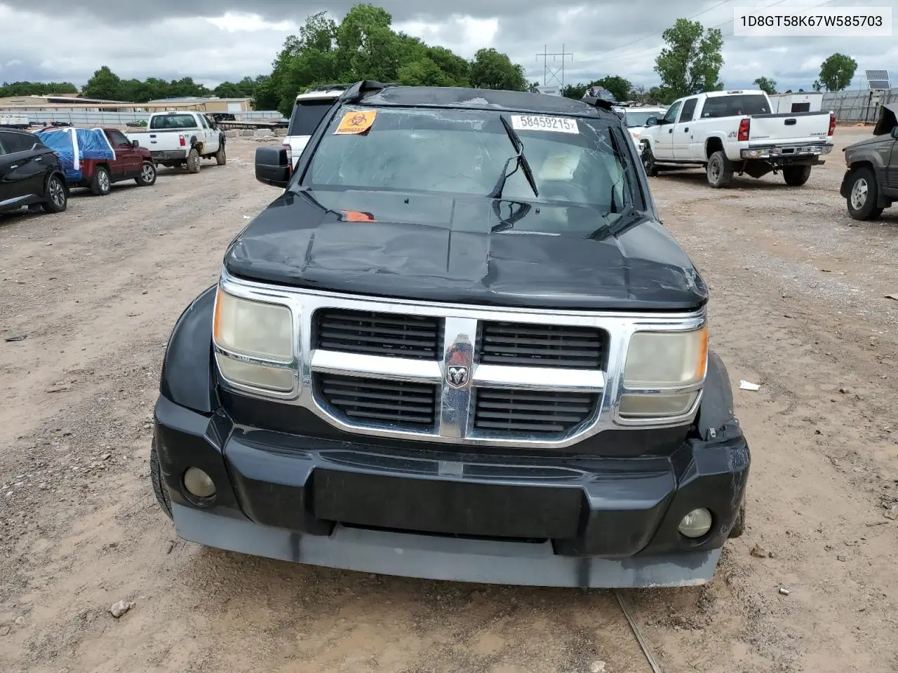 2007 Dodge Nitro Slt VIN: 1D8GT58K67W585703 Lot: 58459215