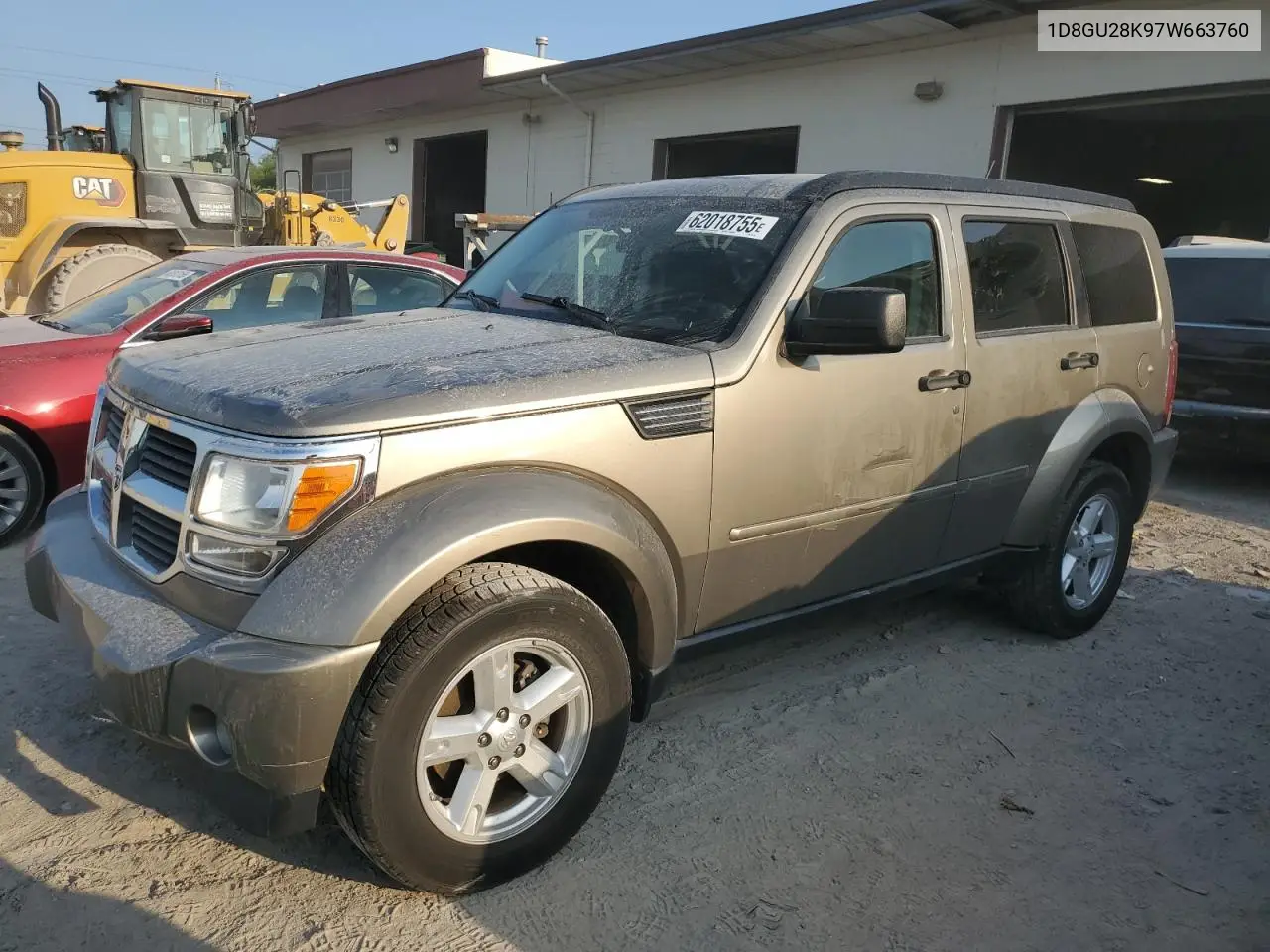 2007 Dodge Nitro Sxt VIN: 1D8GU28K97W663760 Lot: 62018755
