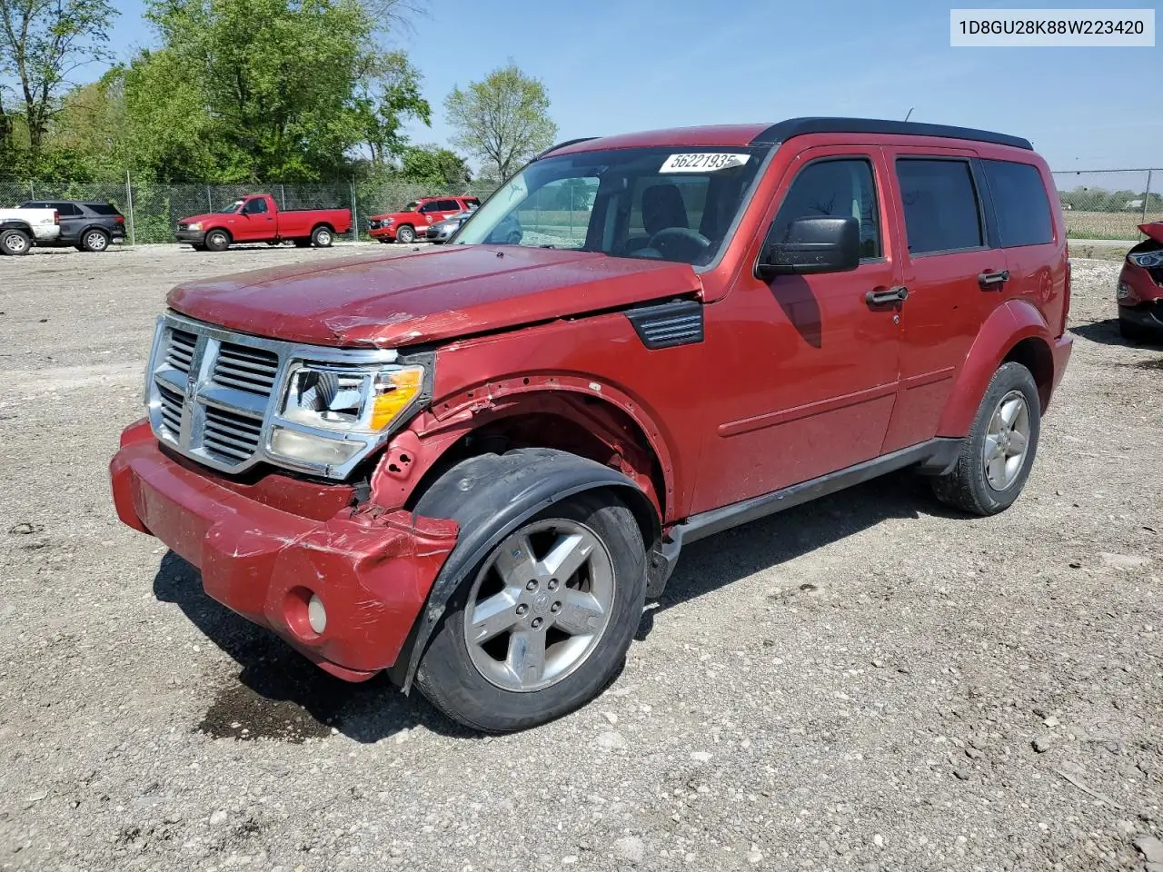 2008 Dodge Nitro Sxt VIN: 1D8GU28K88W223420 Lot: 56221935