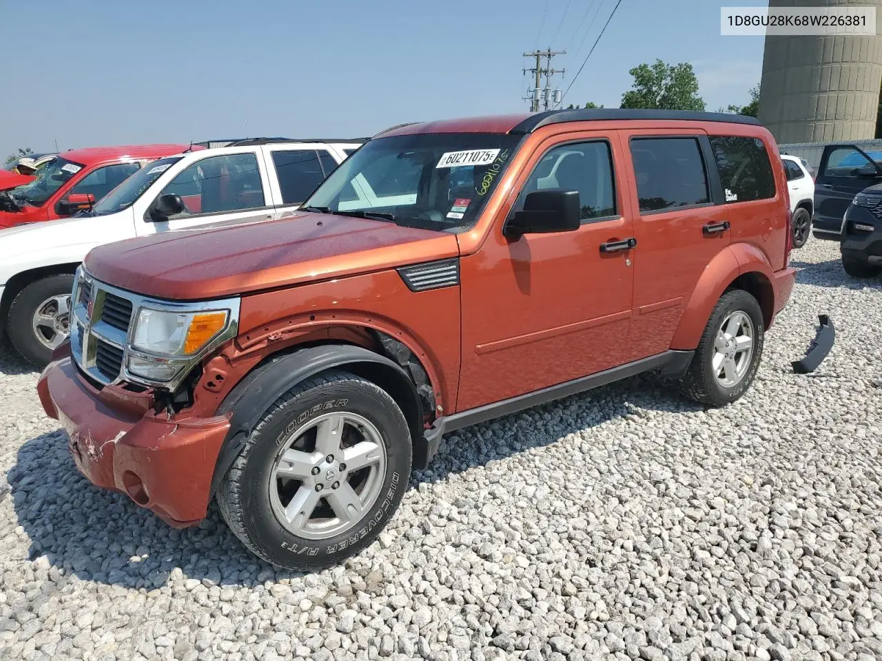 2008 Dodge Nitro Sxt VIN: 1D8GU28K68W226381 Lot: 60211075