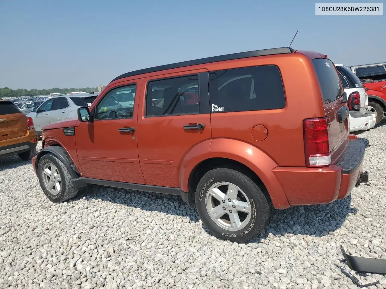 2008 Dodge Nitro Sxt VIN: 1D8GU28K68W226381 Lot: 60211075
