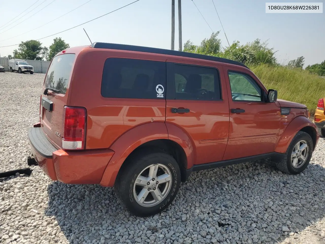 2008 Dodge Nitro Sxt VIN: 1D8GU28K68W226381 Lot: 60211075